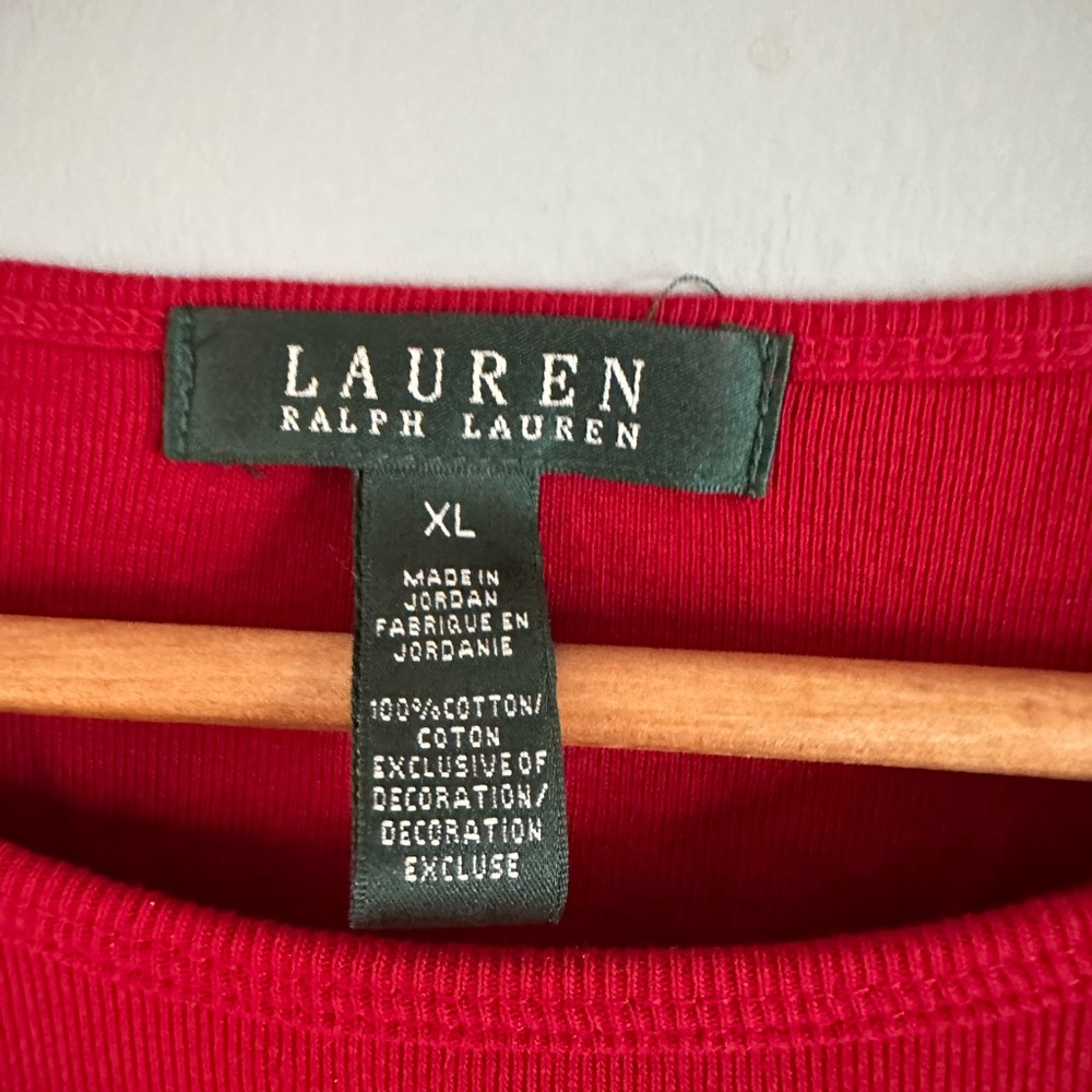 Ralph Lauren red long sleeve shirt like new! 100% cotton - Picture 2 of 3